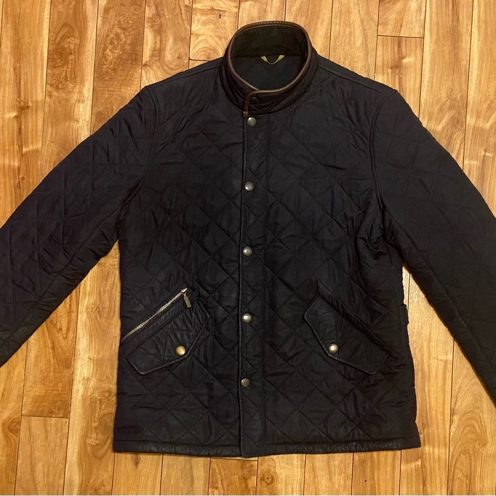 BARBOUR Powell Quill Bomber Jacket Men’s Large - Picture 2 of 4